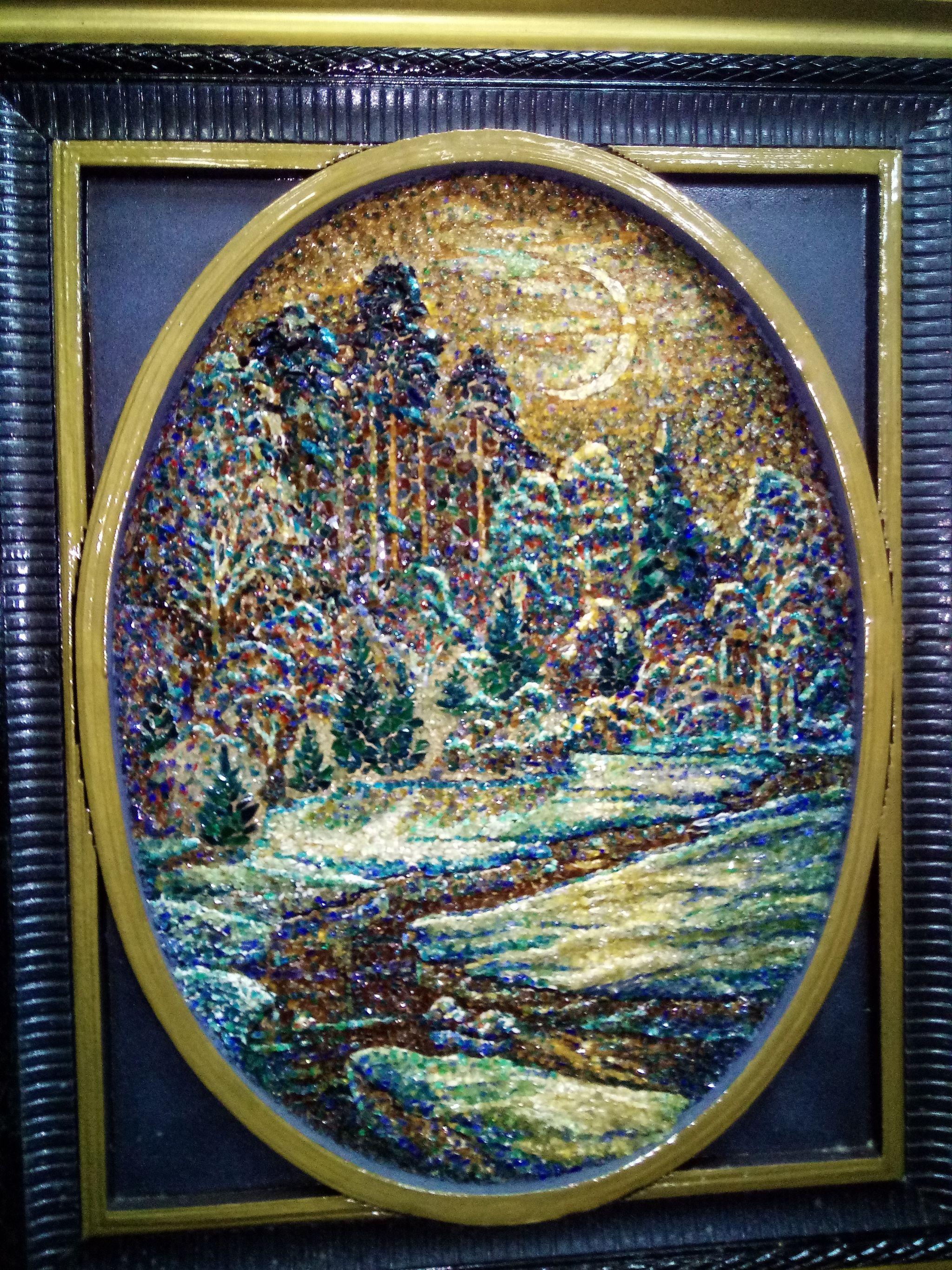 Новини Козятина - фото з Козятинчанин створює картини з битого скла в унікальній техніці