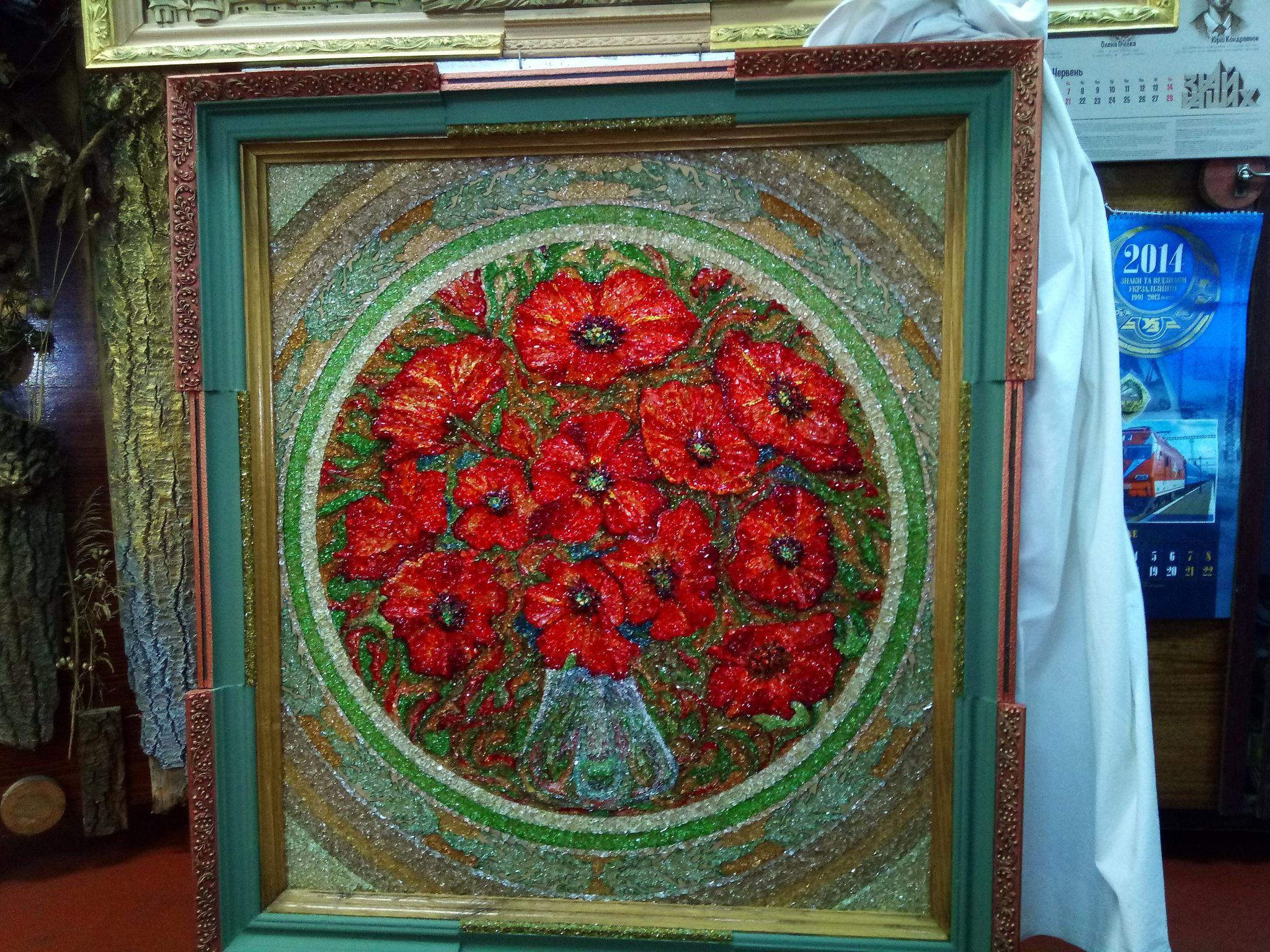 Новини Козятина - фото з Козятинчанин створює картини з битого скла в унікальній техніці