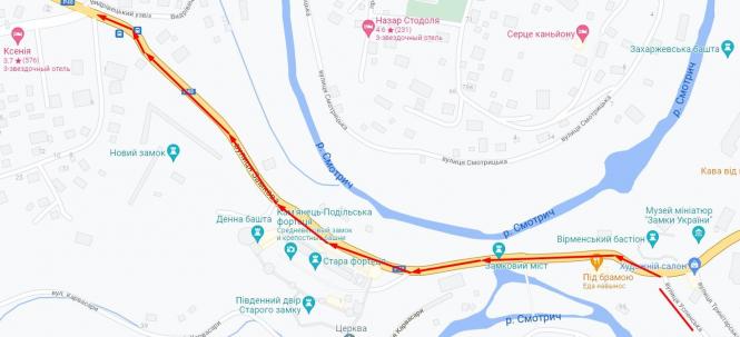 Новини Хмельницького - фото з У Кам’янці-Подільському обмежать рух через Старе місто (карта) Карта обмеження руху у Кам'янці