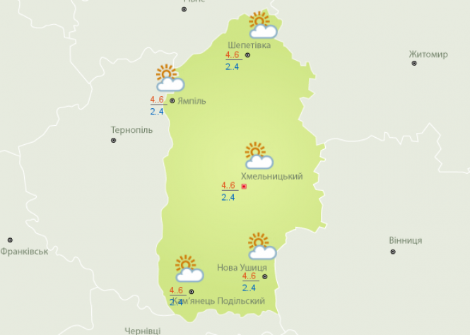 Погода на 15 листопада