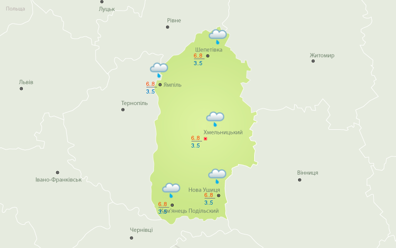 Новини Хмельницького - фото з Прогноз на тиждень: на Хмельниччині очікують сніг