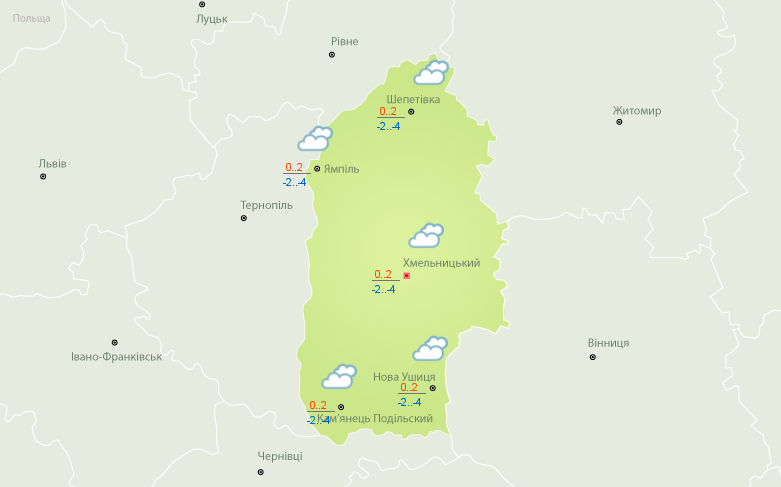 Новини Хмельницького - фото з Прогноз на тиждень: на Хмельниччині очікують сніг