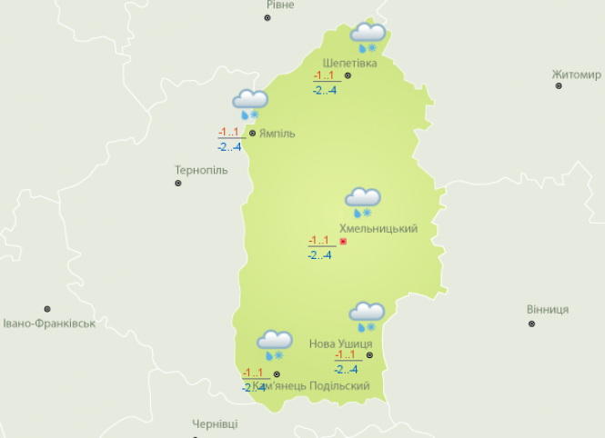 Погода на 1 грудня