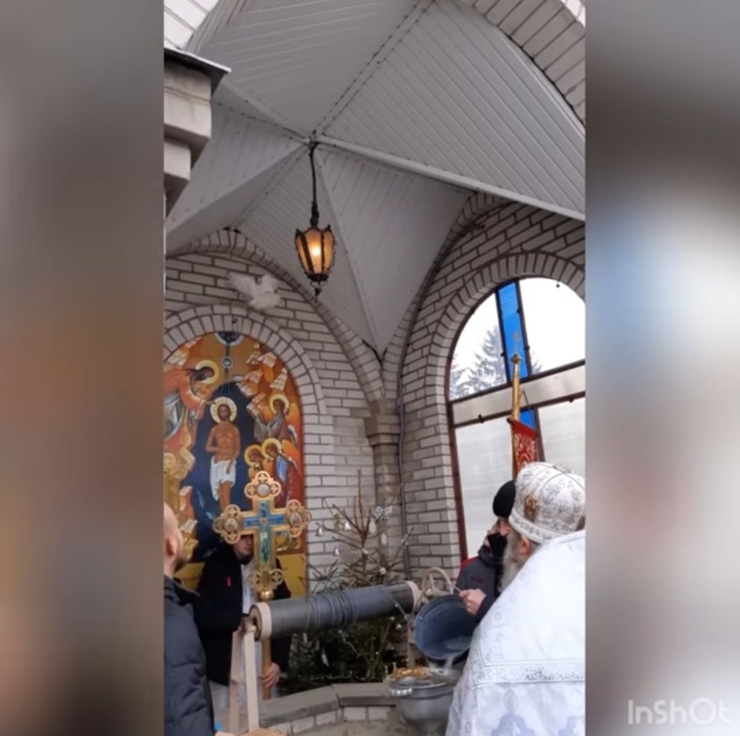 Новини Житомира - фото з У Попільні під час освячення води прилетів білий голуб. ВІДЕО