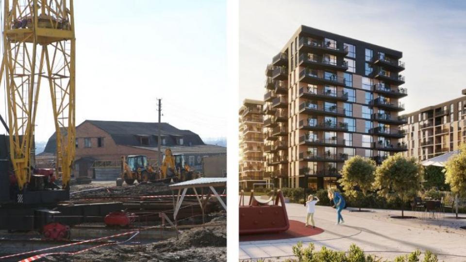 Закладають фундамент, встановили ліхтарі та лавочки: як будують десятий мікрорайон?