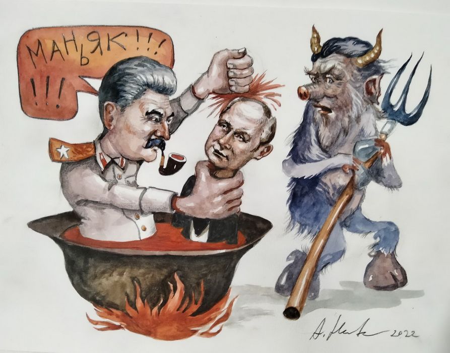 Новини Вінниці - фото з «Перемагати, посміхаючись ворогу в очі». Відкрилась виставка карикатур Олександра Никитюка