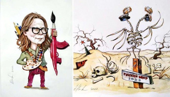 Новини Вінниці - фото з «Перемагати, посміхаючись ворогу в очі». Відкрилась виставка карикатур Олександра Никитюка