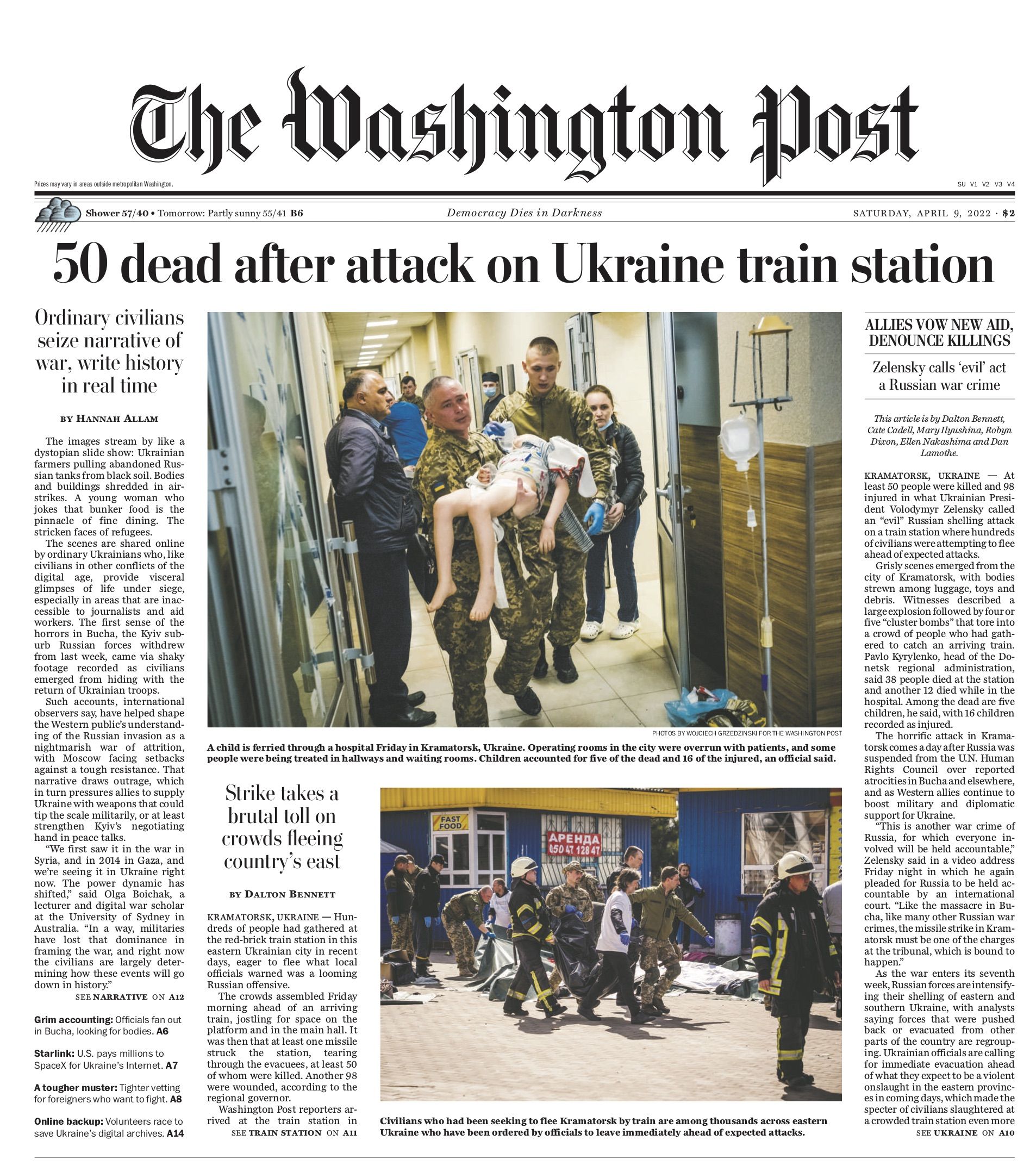 Новини Вінниці - фото з «Буча, Краматорськ…» Що пишуть закордонні газети про трагедії і війну в Україні?