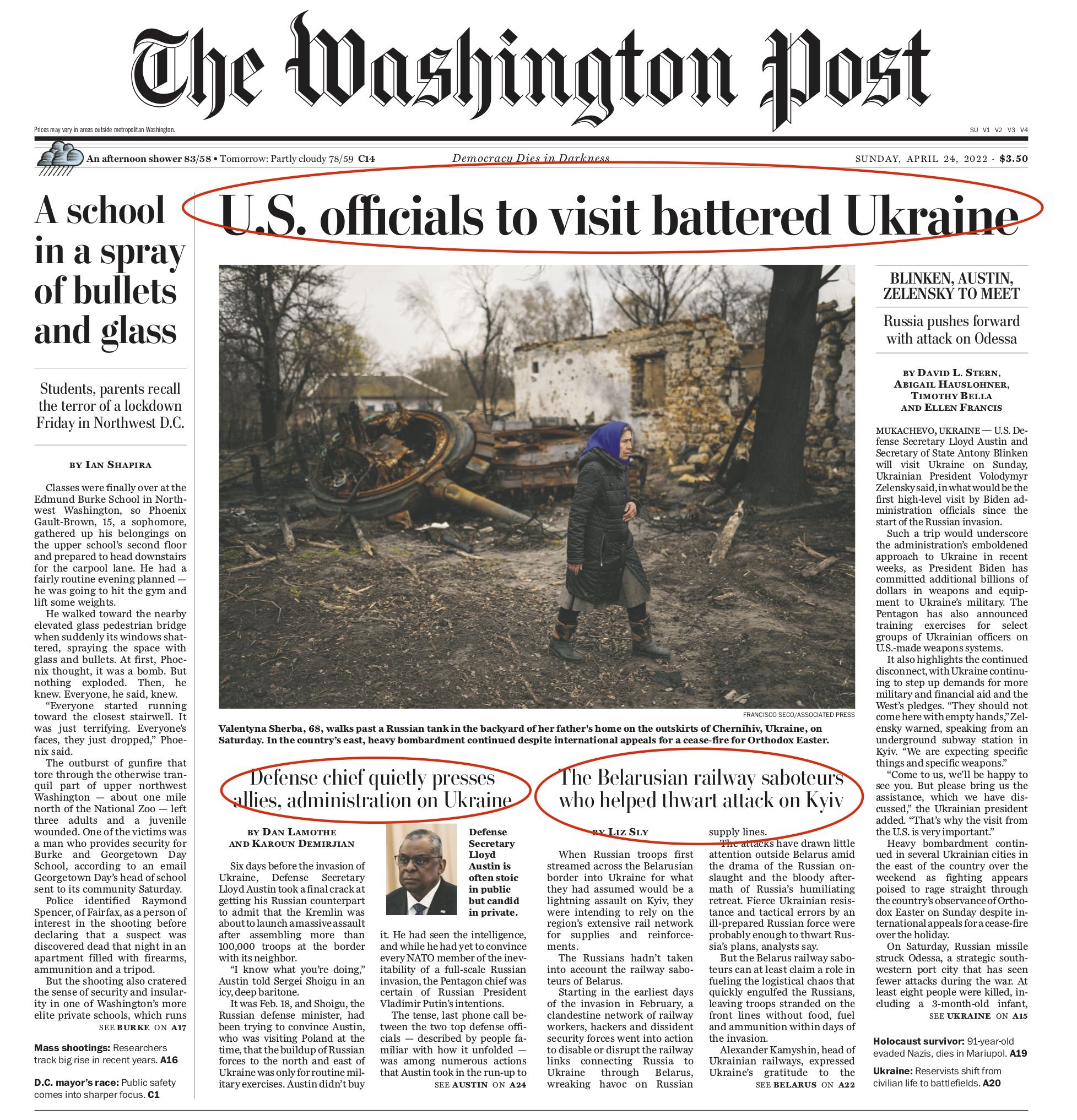 Новини Вінниці - фото з «Мати тікає з дитиною після ракетного обстрілу в Одесі». Що пишуть світові газети про війну в Україні?