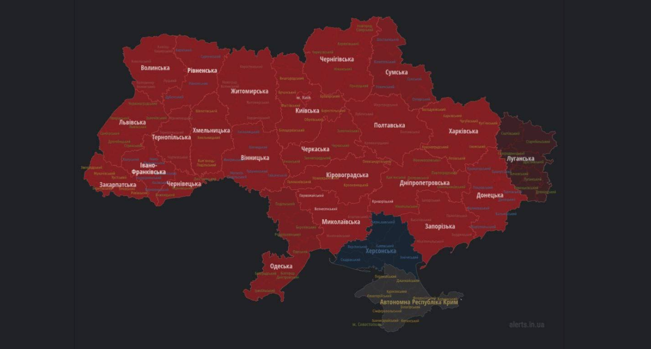 Карта повітряних тривог в україні