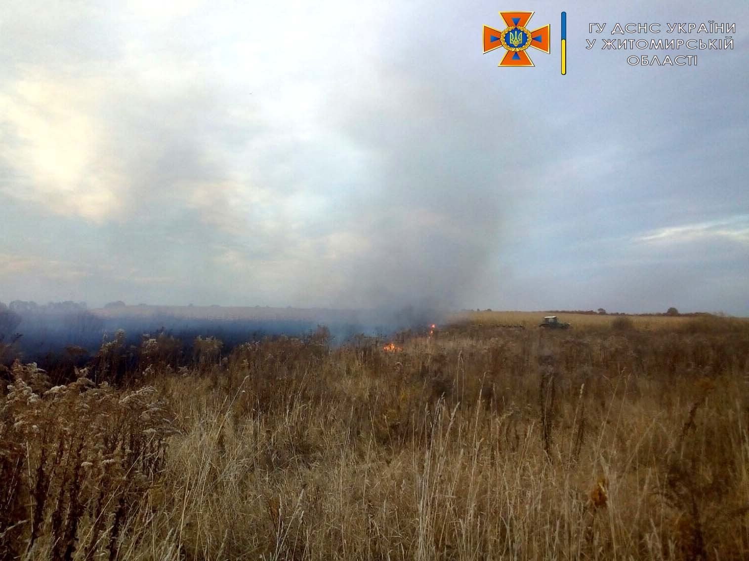Новини Житомира - фото з Упродовж минулої доби вогнеборці області ліквідовували два загоряння сухої рослинності та три пожежі сміття