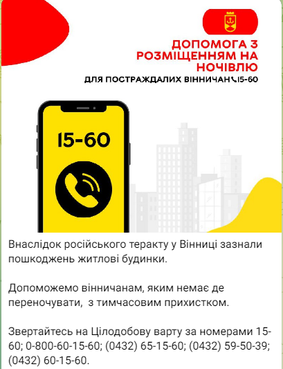 Новини Вінниці - фото з Де шукати тимчасовий прихисток? Допомога вінничанам, чий дім постраждав після обстрілу