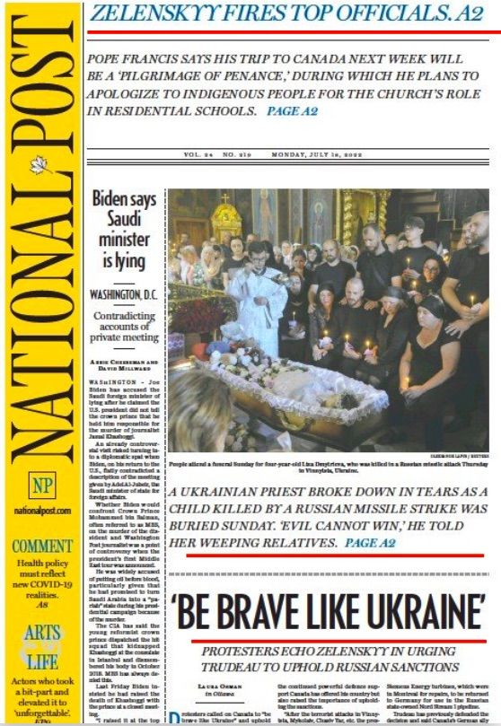 Новини Вінниці - фото з «Священик розплакався на похоронах дитини, вбитої ракетним ударом». Що пишуть світові ЗМІ про війну?