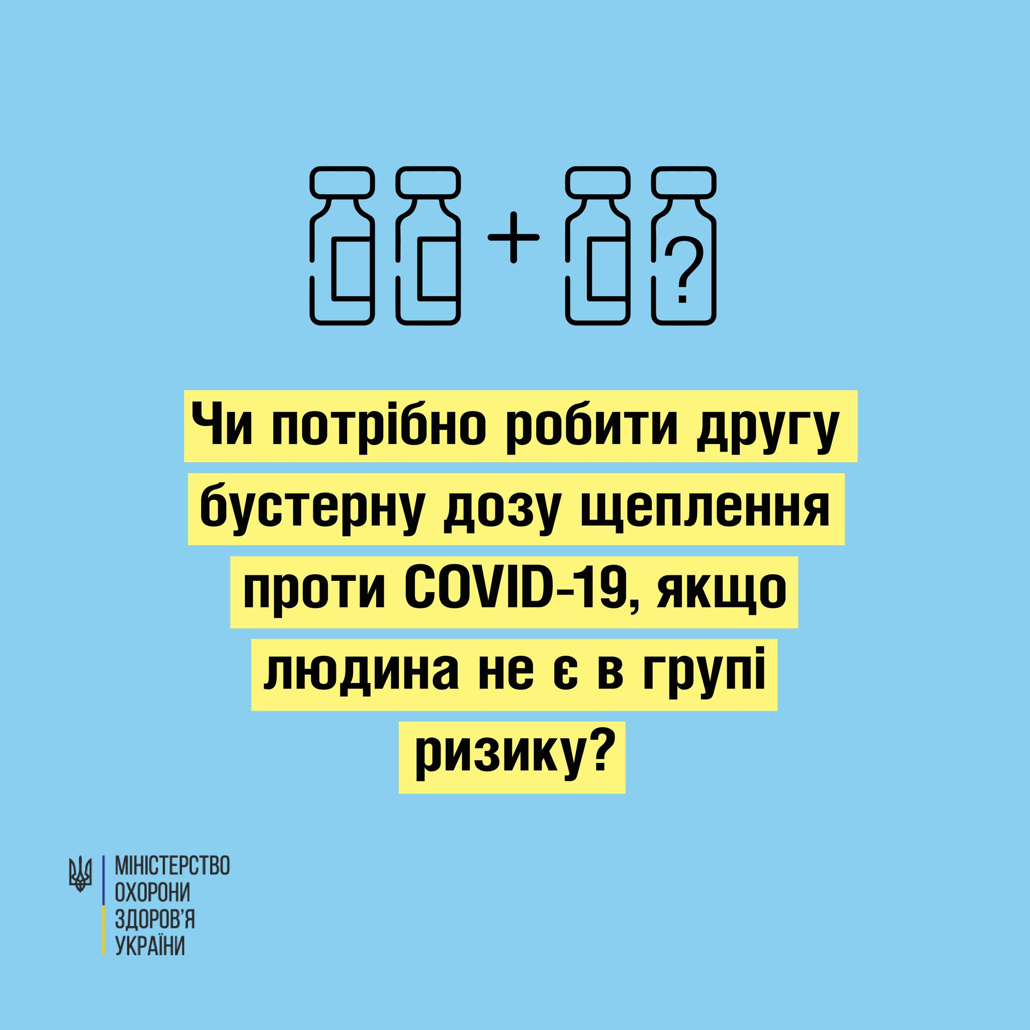 Новини Козятина - фото з Друга бустерна доза: у МОЗі пояснили чи потрібно щеплення проти COVID-19, якщо людина не є в групі ризику