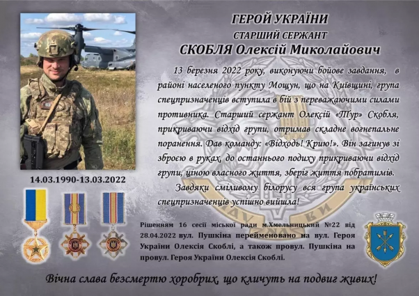 Новини Хмельницького - фото з Іменем Євгена Ролдугіна хочуть назвати вулицю в Хмельницькому. Що кажуть в міськраді?