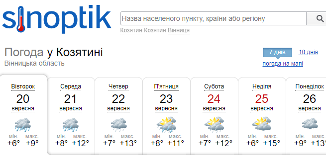 Новини Козятина - фото з Суне новий циклон і знову дощовий: про погоду на найближчі дні