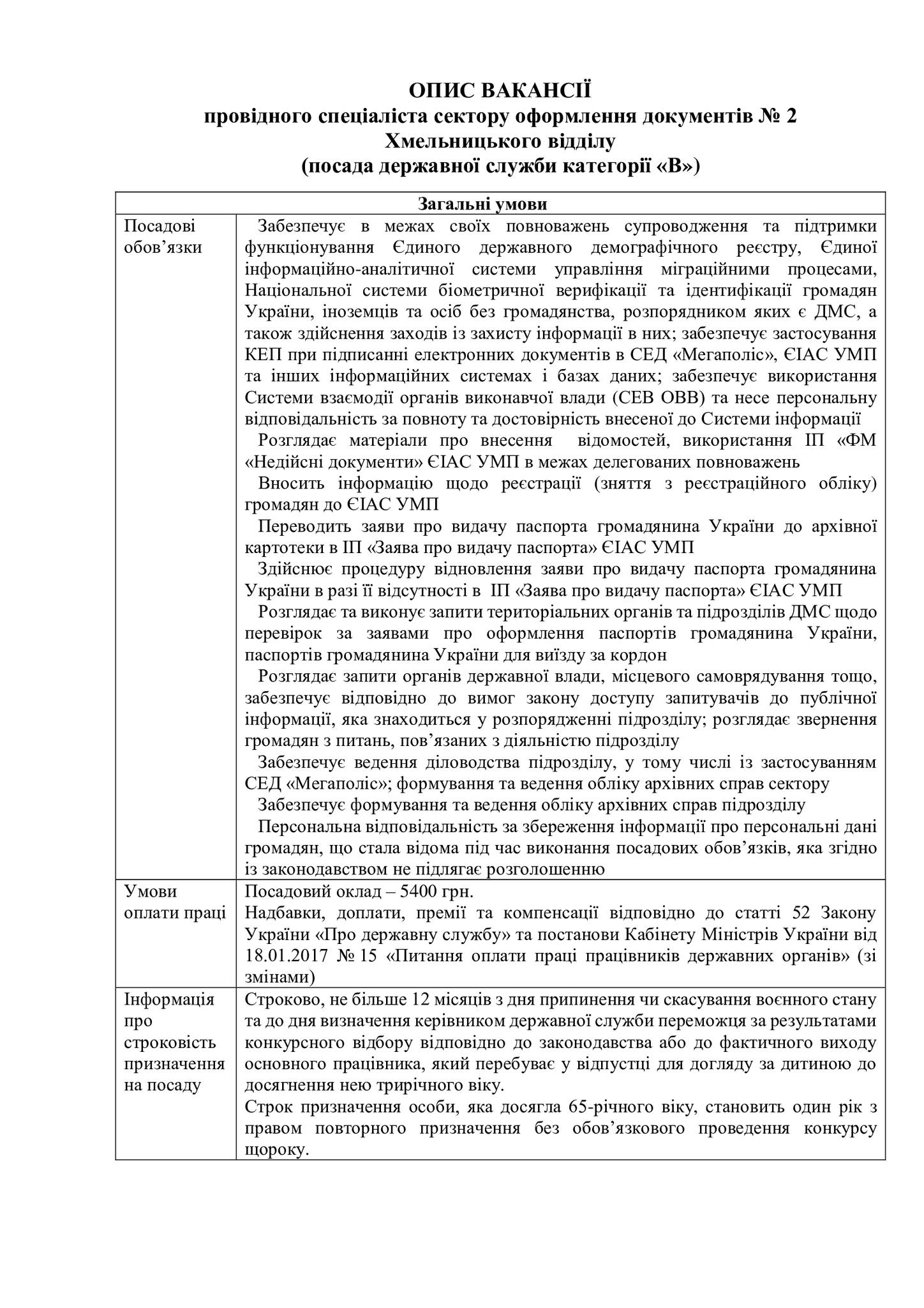Новини Хмельницького - фото з Міграційники Хмельниччини запрошують на роботу: вакансії, вимоги, оплата
