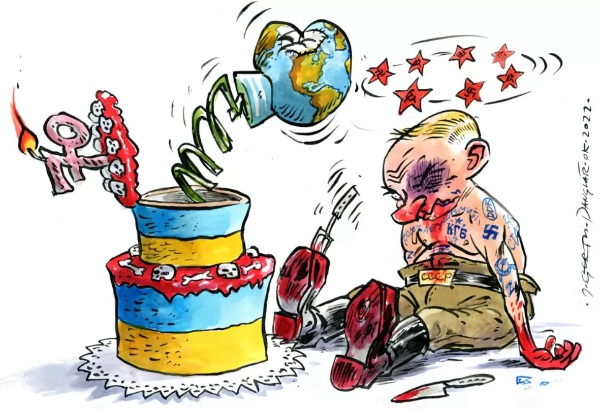 Новини Хмельницького - фото з «Горіти в пеклі»: як українці вітають путіна з 70-річчям (МЕМИ)