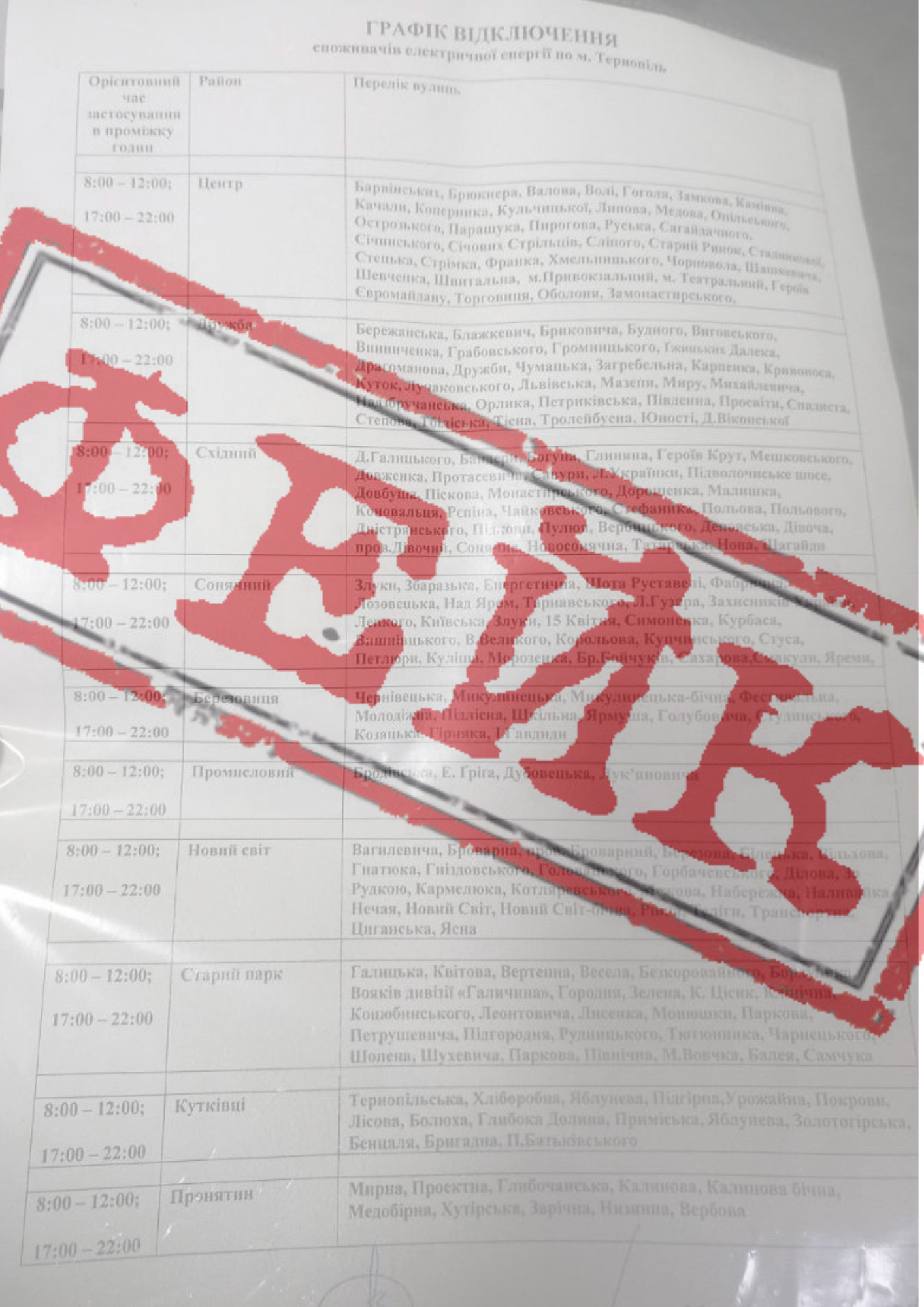 Новини Тернополя - фото з Графік вимкнення електроенергії ще готують. Обленерго просить тернополян зачекати!