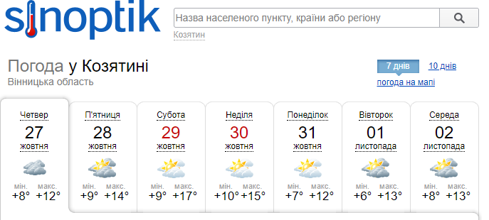 Новини Козятина - фото з Туман, мряка, але тепло: про погоду на четвер, 27 жовтня