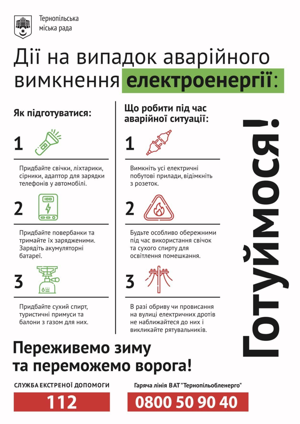 Новини Тернополя - фото з У Тернопільській області введено Графік аварійних вимкнень електроенергії