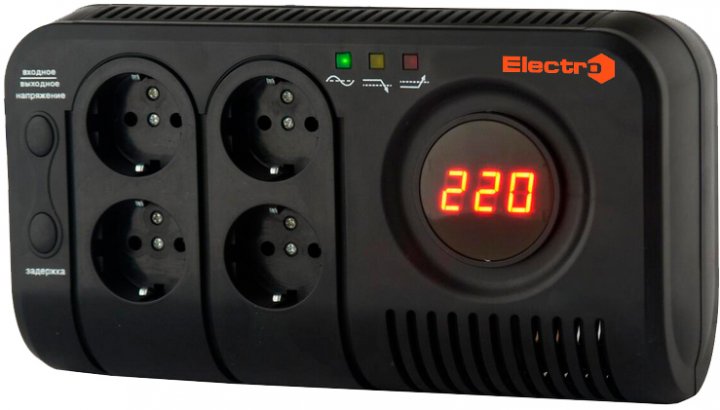 Стабілізатор напруги електронний ElectrO НСТ-500 4 розетки 0.5 кВА (HCT05EL4) - зображення 1