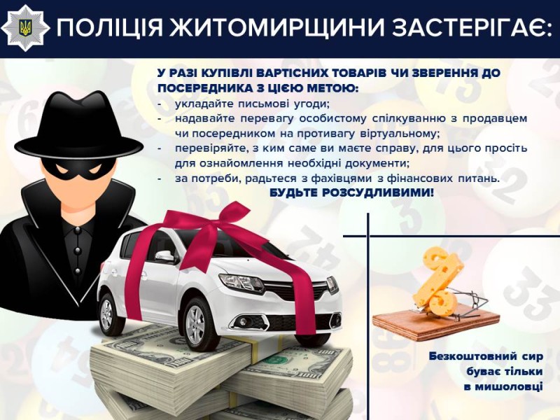 поліція житомирщини застерігає: купівля авто онлайн – небезпечна авантюра