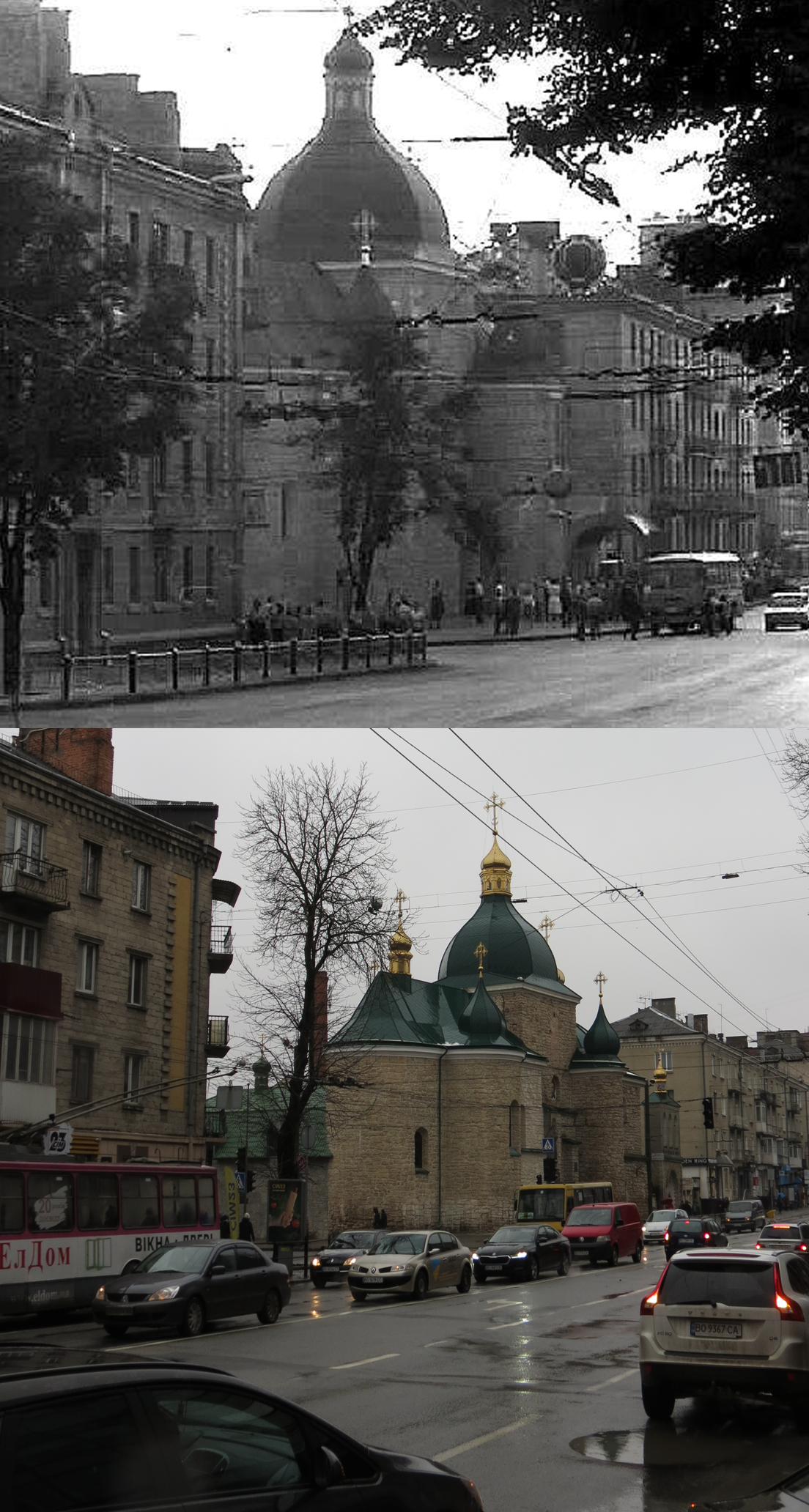 Новини Тернополя - фото з Поруч була кіноафіша та сквер: як змінилась церква Різдва Христового у Тернополі