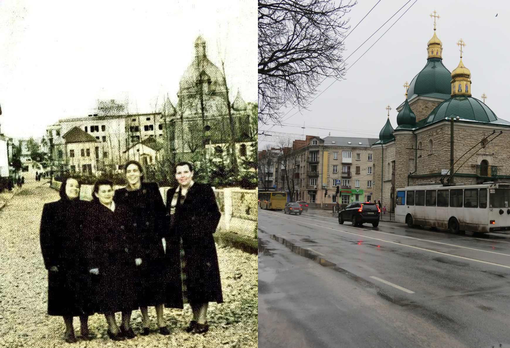 Новини Тернополя - фото з Поруч була кіноафіша та сквер: як змінилась церква Різдва Христового у Тернополі