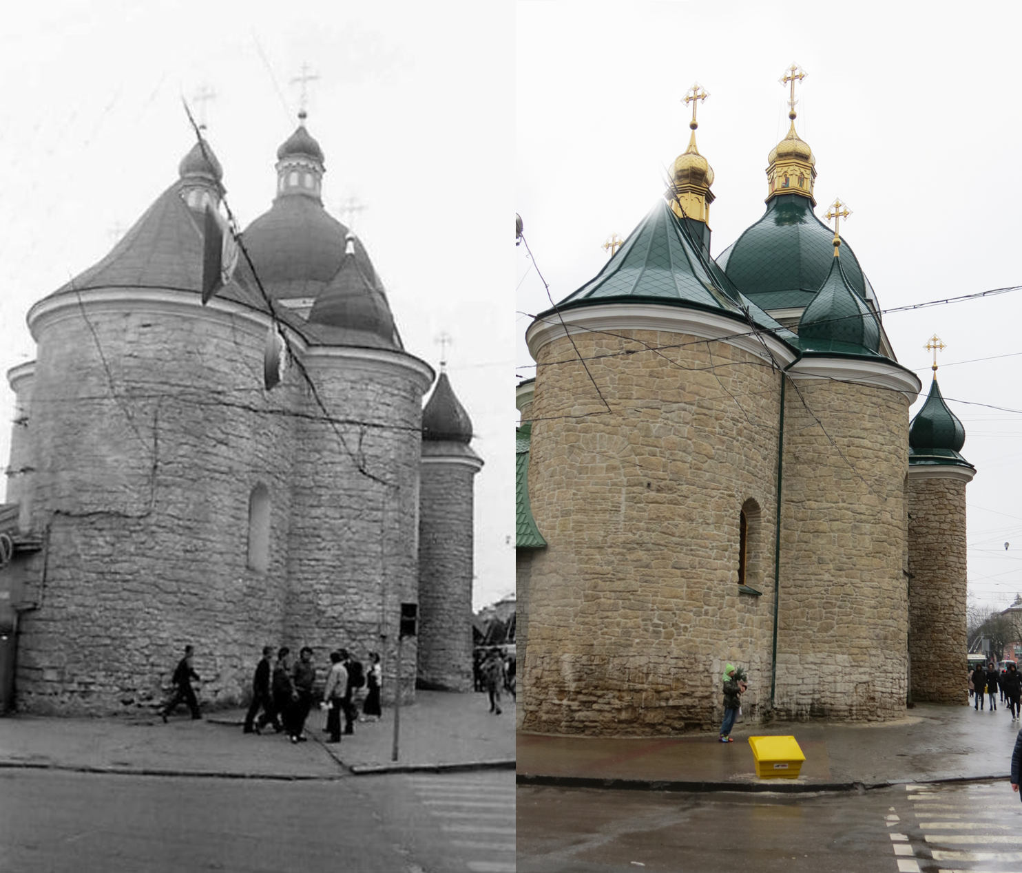 Новини Тернополя - фото з Поруч була кіноафіша та сквер: як змінилась церква Різдва Христового у Тернополі