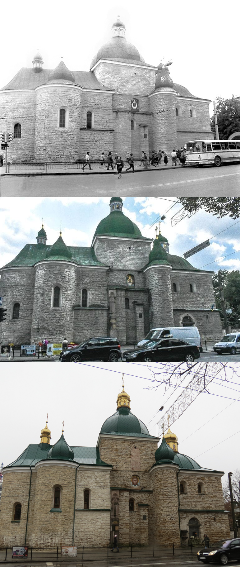 Новини Тернополя - фото з Поруч була кіноафіша та сквер: як змінилась церква Різдва Христового у Тернополі