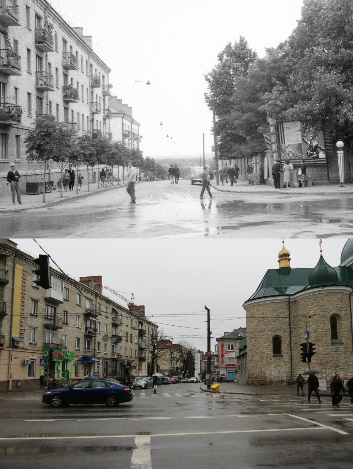 Новини Тернополя - фото з Поруч була кіноафіша та сквер: як змінилась церква Різдва Христового у Тернополі