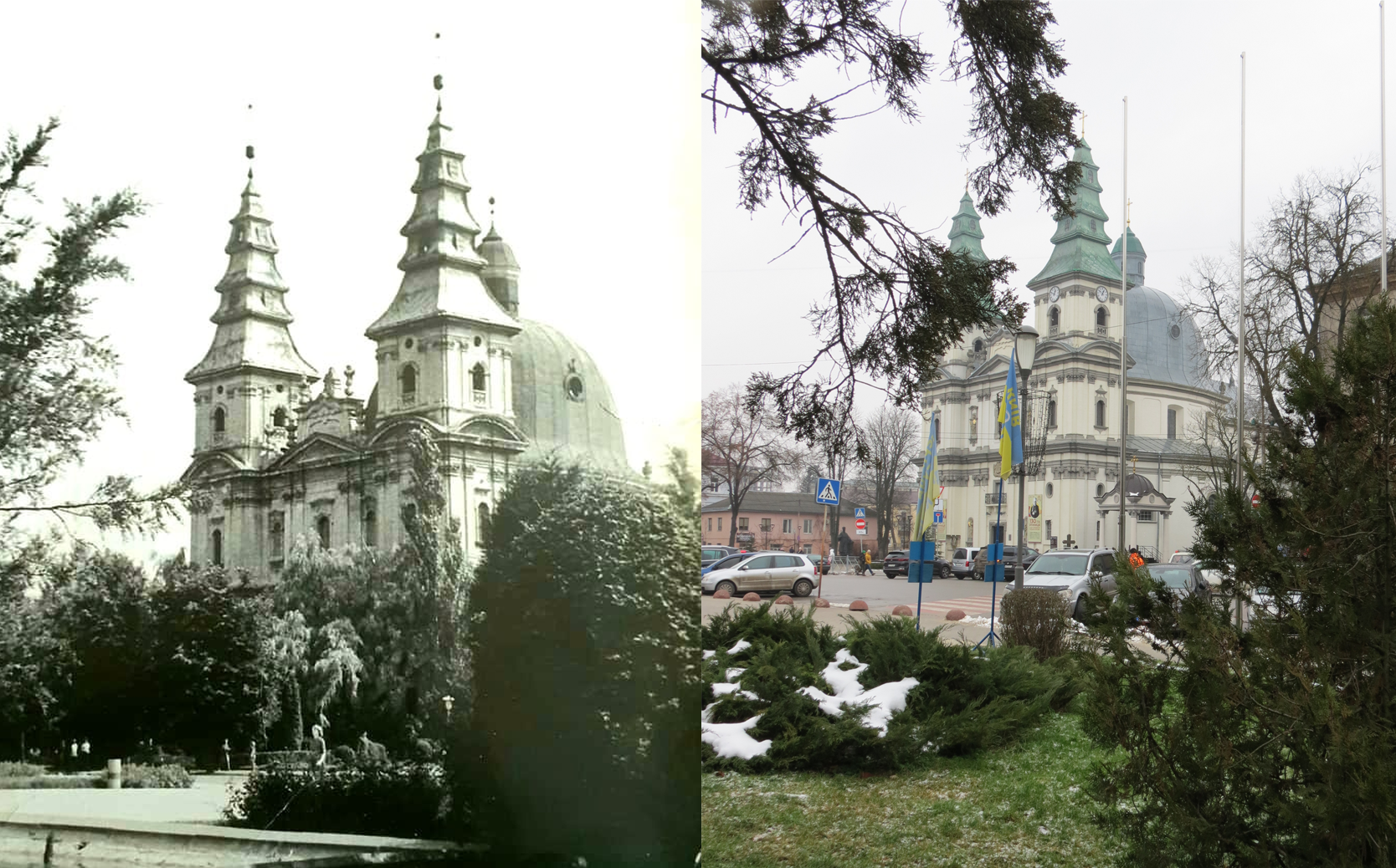 Новини Тернополя - фото з Поруч був сквер, а всередині – галерея: яким був Домініканський костел. Відтворили фото з одного ракурсу