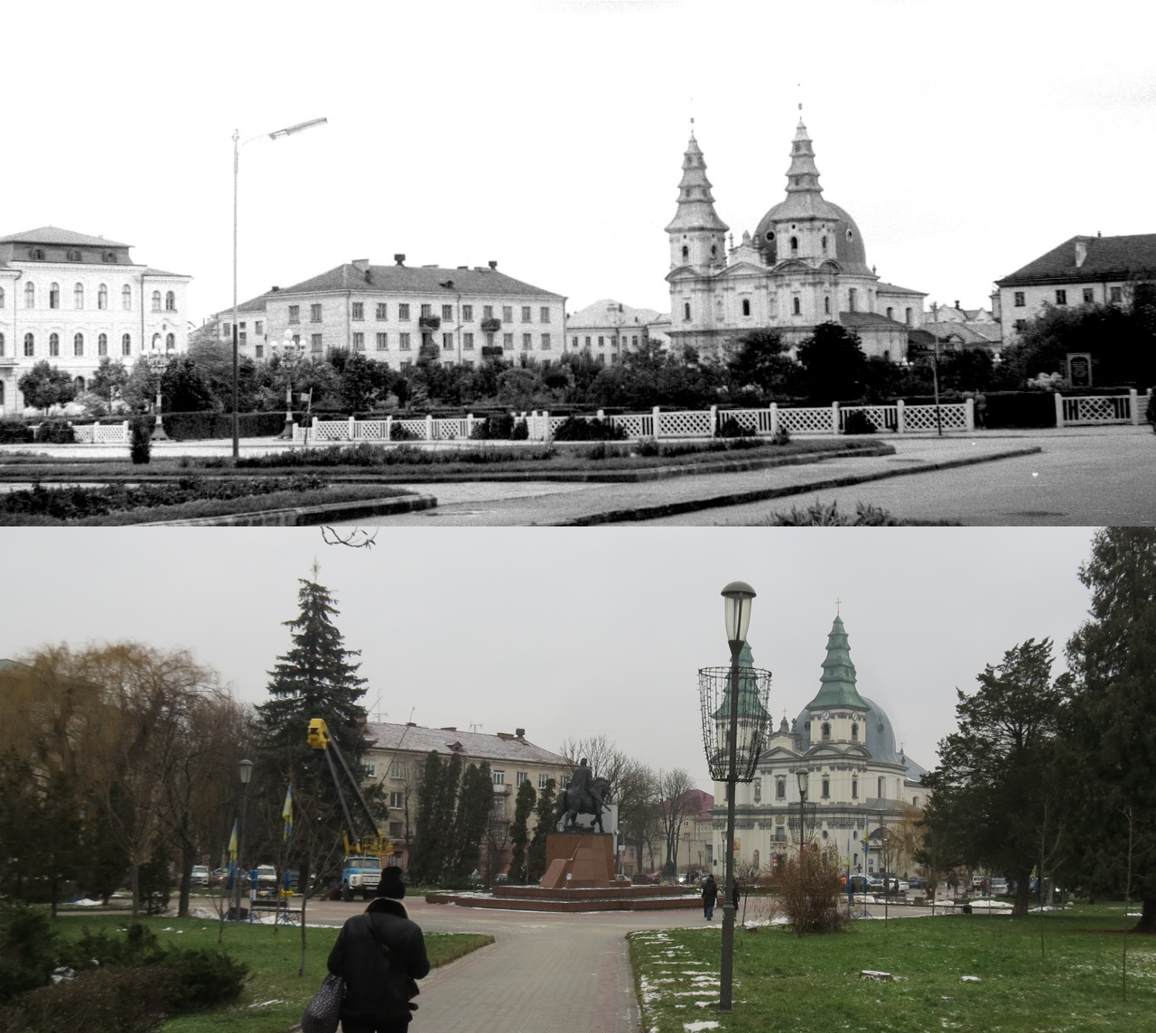 Новини Тернополя - фото з Поруч був сквер, а всередині – галерея: яким був Домініканський костел. Відтворили фото з одного ракурсу