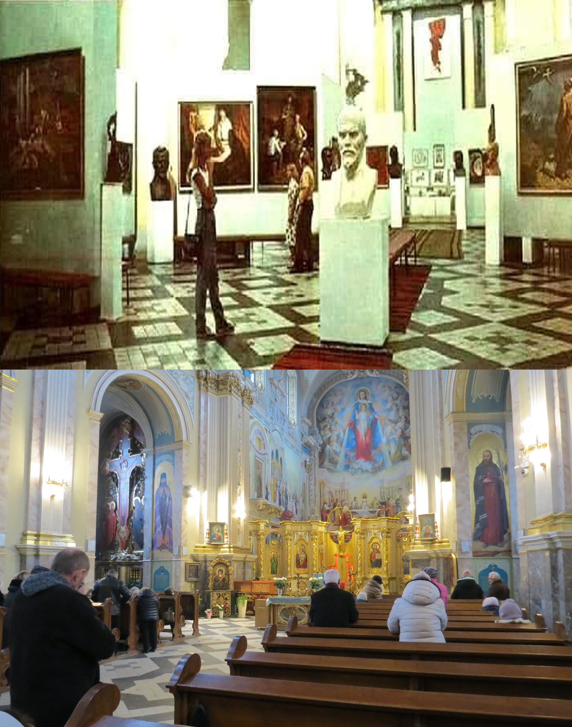 Новини Тернополя - фото з Поруч був сквер, а всередині – галерея: яким був Домініканський костел. Відтворили фото з одного ракурсу