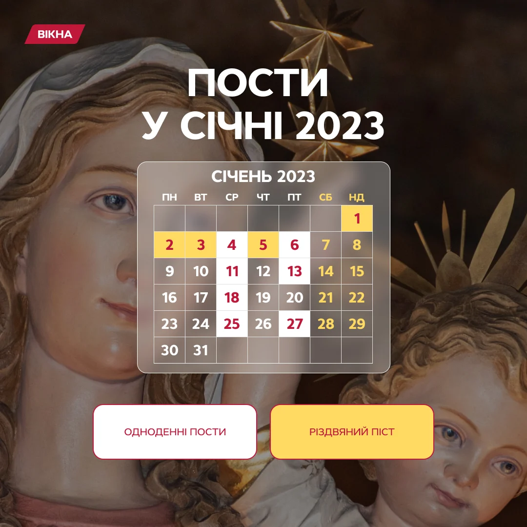 Новини Хмельницького - фото з Церковний календар на січень 2023: які важливі свята відзначатимуть українці