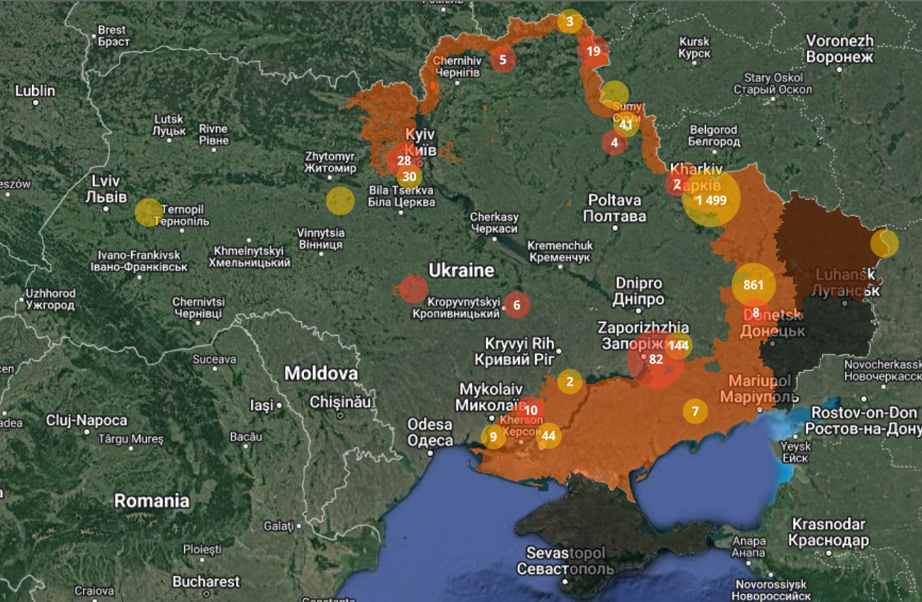 Карта бойових дій на сході україни