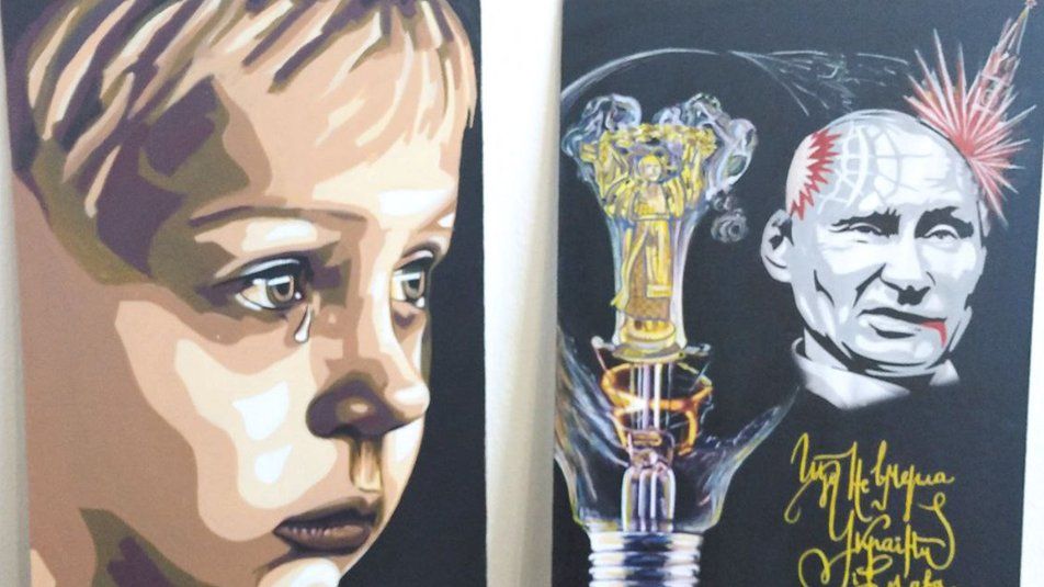 Новини Хмельницького - фото з «Ката за ґрати»: художник із Городка створив серію плакатів-карикатур на Путіна