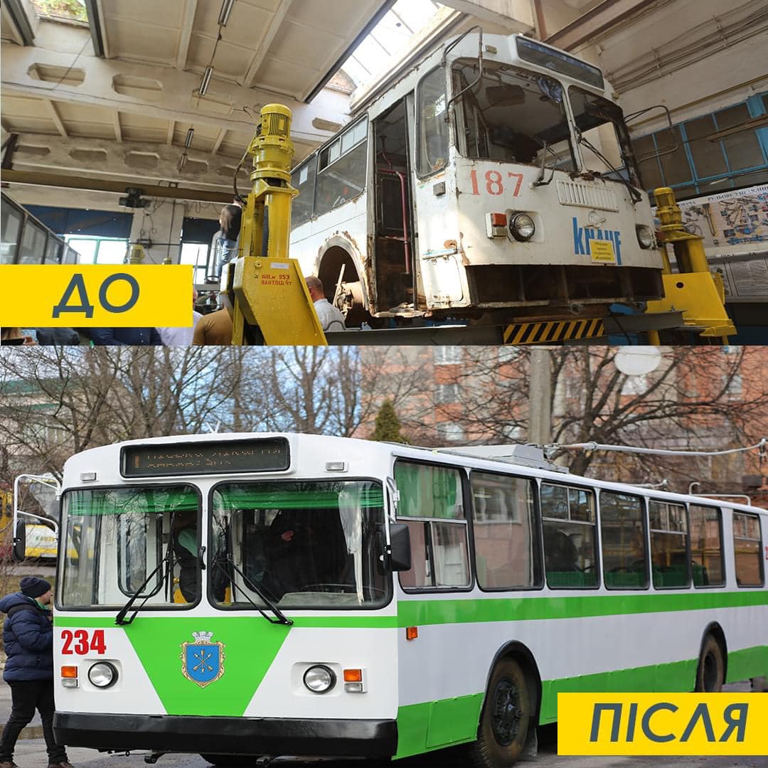 Новини Хмельницького - фото з У Хмельницькому на базі «Електротрансу» капітально відремонтували перший тролейбус