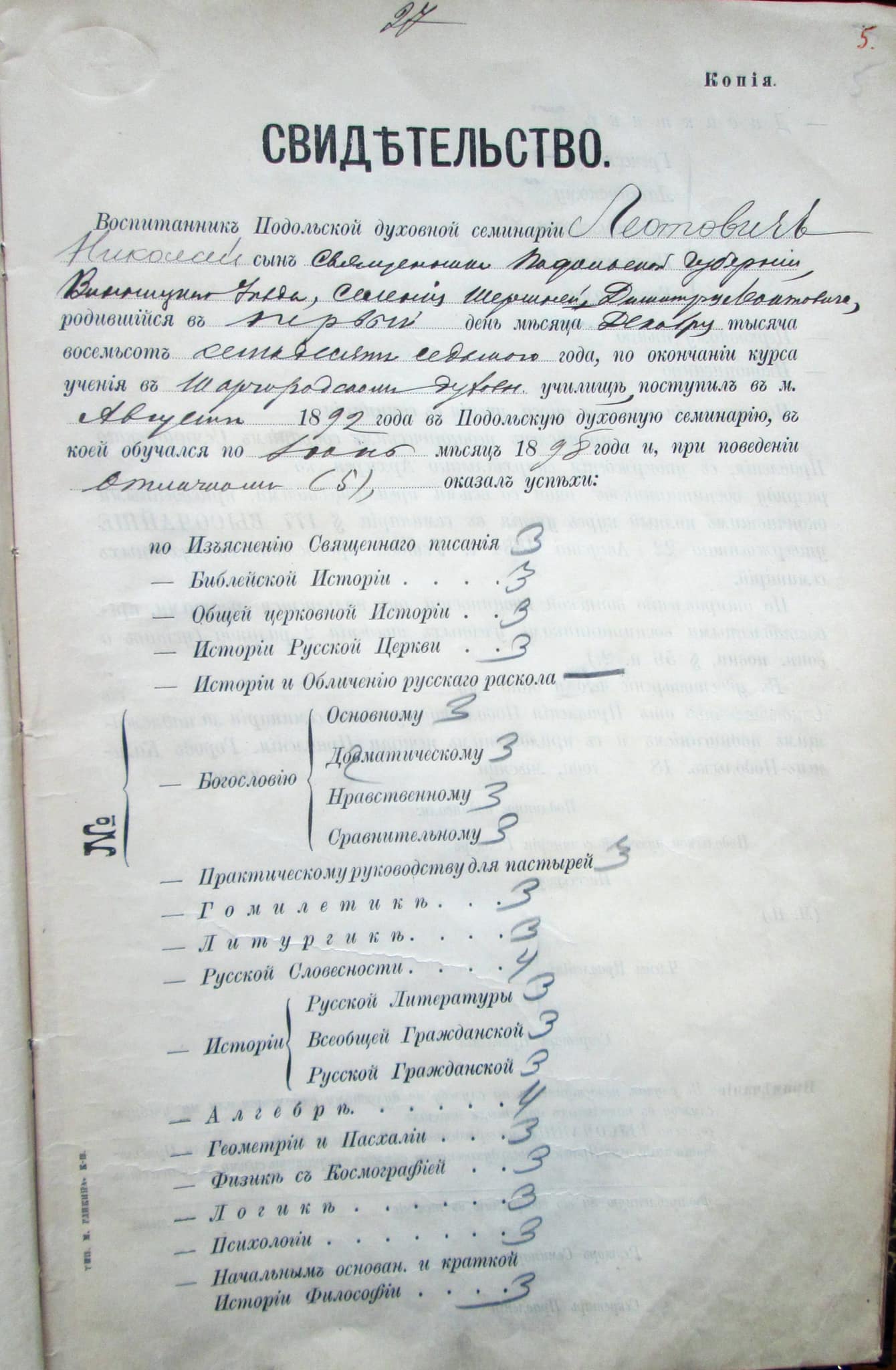 Новини Хмельницького - фото з В архіві Хмельницького знайшли унікальні документи Миколи Леонтовича
