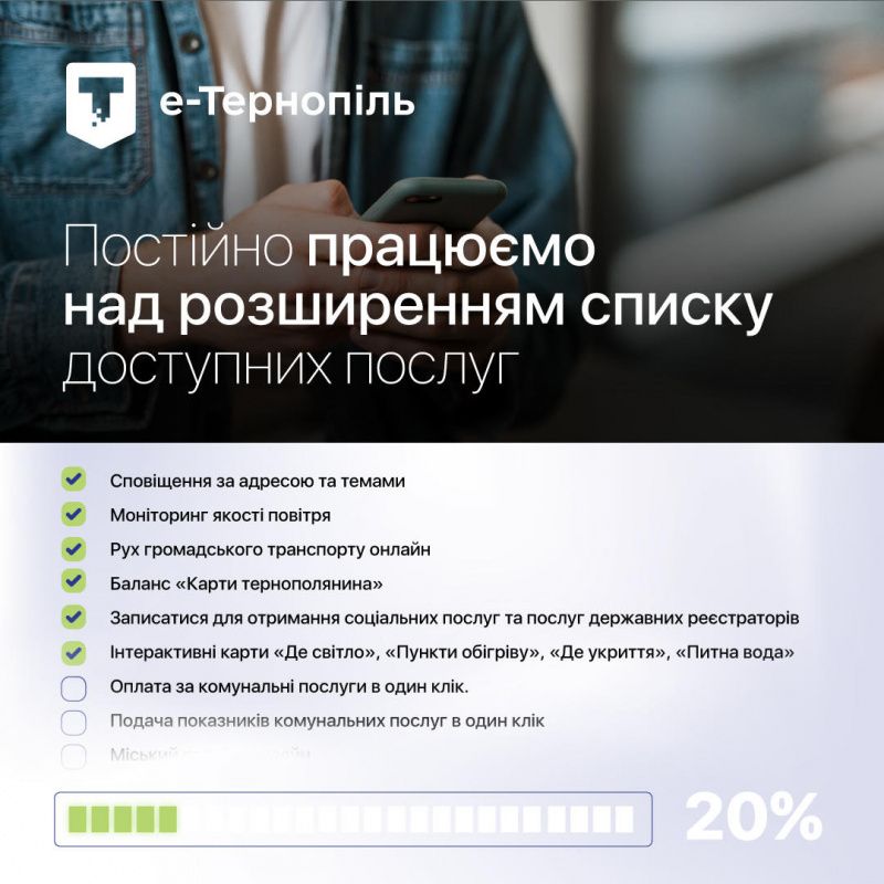 Новини Тернополя - фото з У мобільному додатку «е-Тернопіль» невдовзі з'явиться нова функція