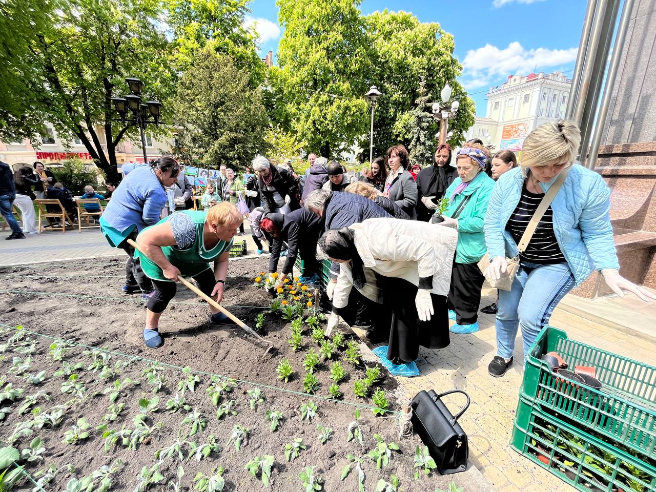 Новини Тернополя - фото з У пам'ять про наших мужніх діток. Матері загиблих Героїв висадили квіти у центрі Тернополя