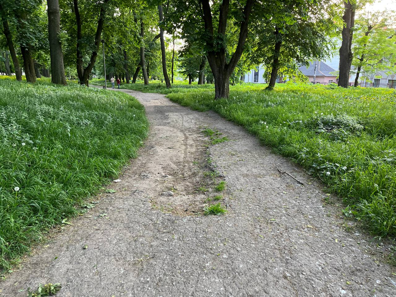 Новини Тернополя - фото з Лавки у фекаліях, полущені тротуари та розбиті ліхтарі: як виглядає Старий парк у Тернополі