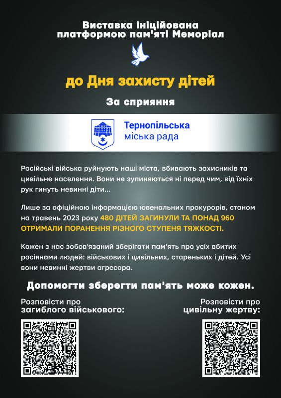 Новини Тернополя - фото з У Тернополі презентують виставку «Втрачене дитинство», присвячену загиблим дітям у війні