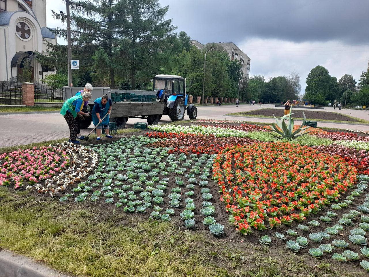 Новини Тернополя - фото з У Тернополі висадили нові квітники і встановили вертикальні клумби