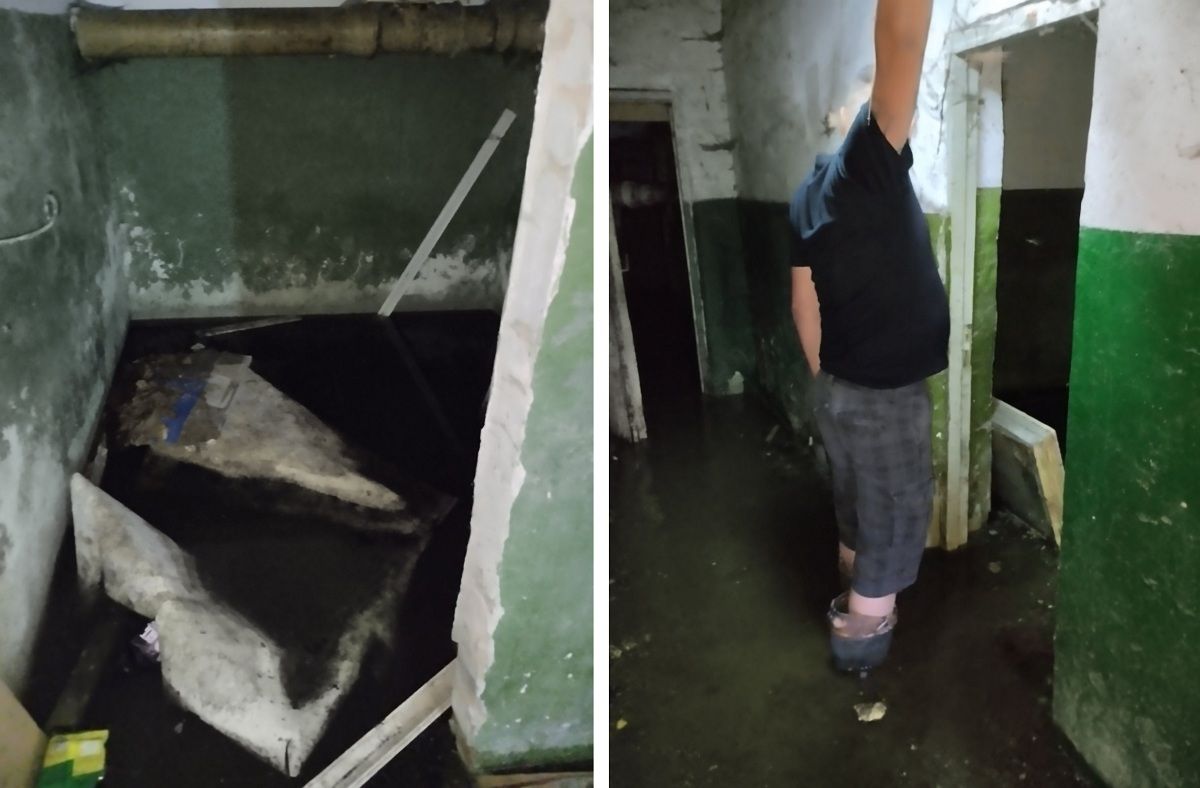 Новини Тернополя - фото з Плавають щурі і води «по коліно», а за стіною укриття. Тернополяни показали, що коїться у підвалі