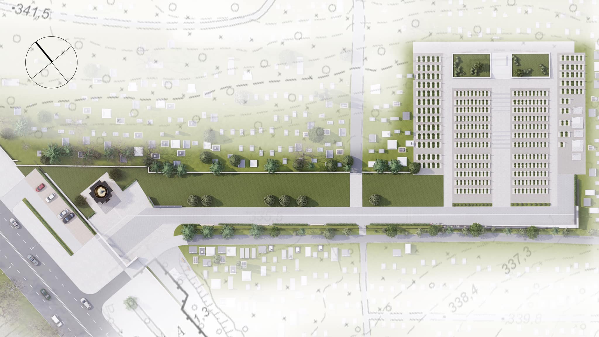 Новини Тернополя - фото з На Микулинецькому кладовищі почали облаштовувати Пантеон Героїв: ми дізнались подробиці На зображенні може бути: план поверху та текст