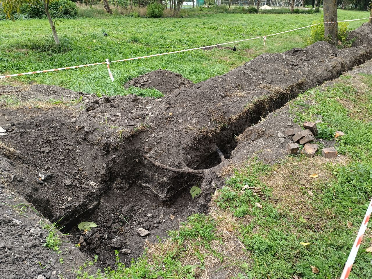 Новини Тернополя - фото з У парку Сопільче вздовж алеї викопали траншею: що роблять та чи не пошкодили дерева? Ми дізналися