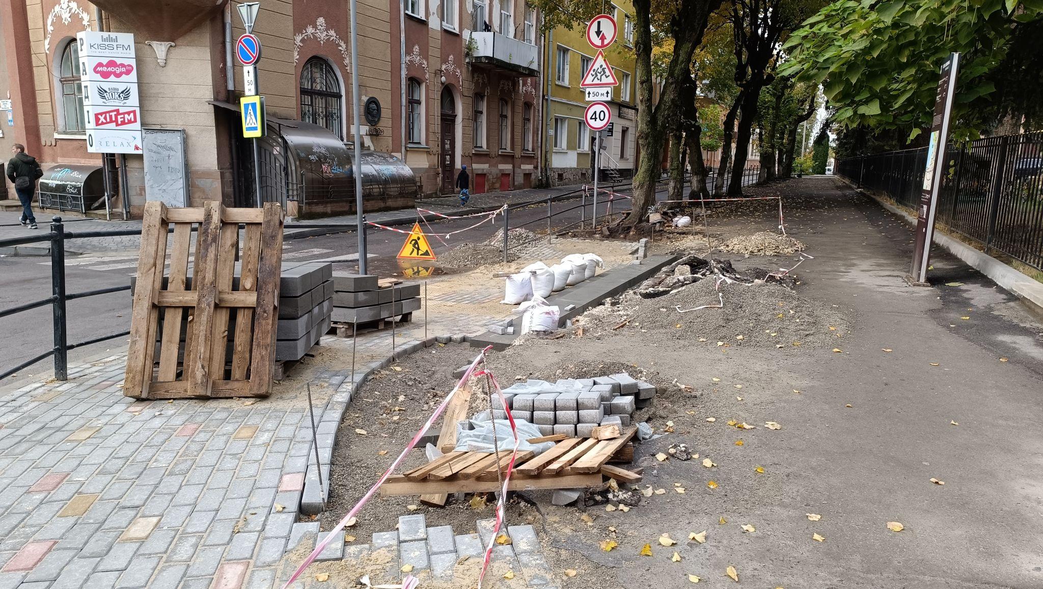 Новини Тернополя - фото з Біля школи №5 знижують бордюр перед пішохідним переходом: чому це роблять та який кошторис?