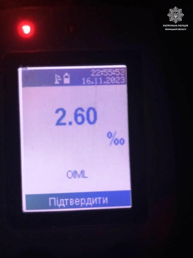 Новини Вінниці - фото з У 13 разів перевищення норми. На Київській патрульні викрили п'янючого водія
